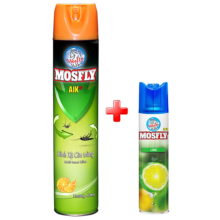 Bình Xịt Côn Trùng Mosfly AIKxp Hương Cam 600ml (16) - Tặng xịt phòng