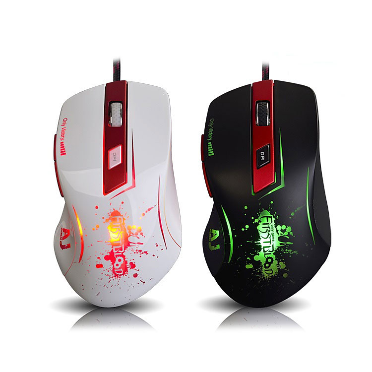 Chuột Chơi Game Có Dây Ajazz First Blood AJ100S 4000DPI LED 6 Phím - Hàng Chính Hãng