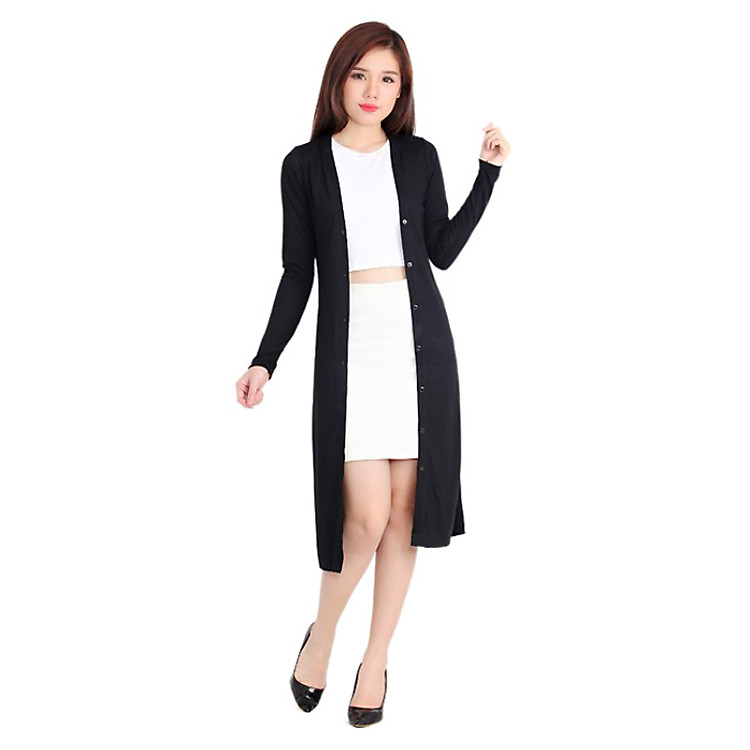 Áo Khoác Lụa Dài CIRINO AK_LUA_D004FS - Đen (Freesize)