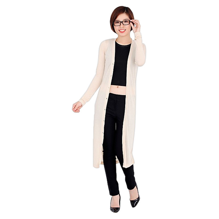 Áo Khoác Lụa Dài CIRINO AK_LUA_K004FS - Kem (Freesize)