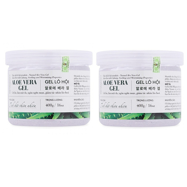 Combo 2 Gel Lô Hội Làm Mát Da, Ngừa Mụn, Chống Lão Hóa Milaganics Aloe Vera (400g)