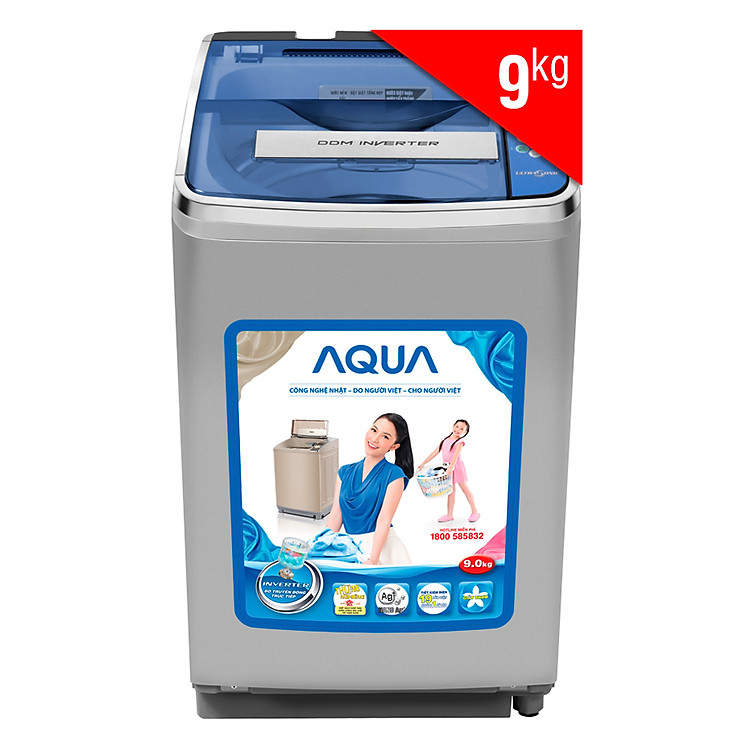 Máy Giặt Cửa Trên Inverter Aqua AQW-D900AT-S (9.0Kg) - Hàng Chính Hãng