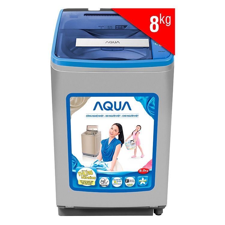 Máy Giặt Cửa Trên Aqua AQW-F800AT-S (8.0 Kg) - Hàng Chính Hãng
