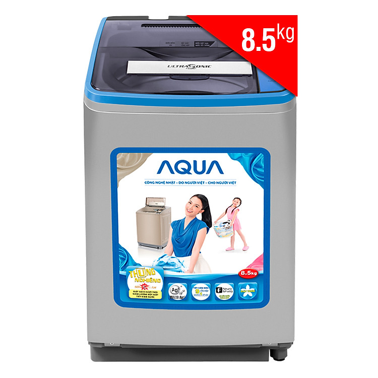Máy Giặt Cửa Trên Aqua AQW-U850AT-S (8.5 Kg) - Hàng Chính Hãng