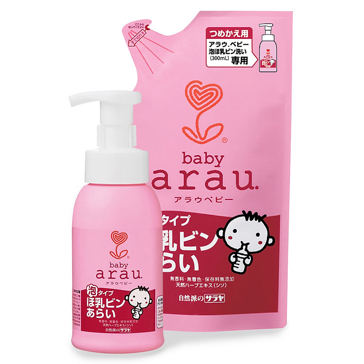 Combo Nước Rửa Bình Arau Baby - 300ml + Túi 250ml - N