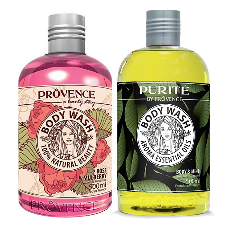 Combo Sữa Tắm Purite By Provence Rose (500 ml) Và Purite By Provence Aroma (500 ml)