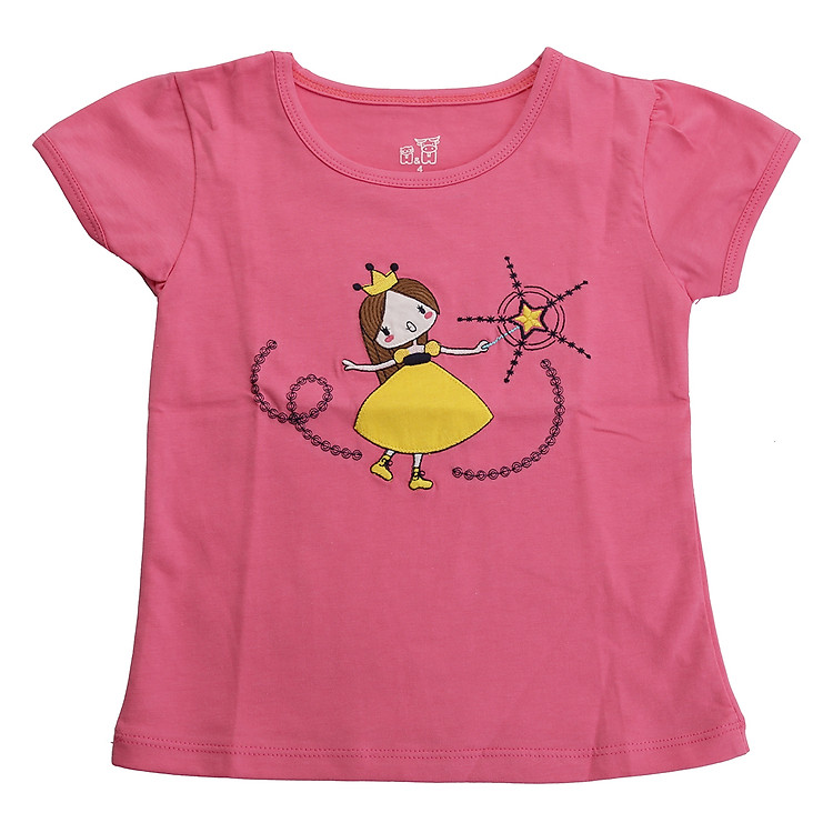 Áo Thun Tay Ngắn Bé Gái Họa Tiết Công Chúa Lubo AT1CC - Hồng