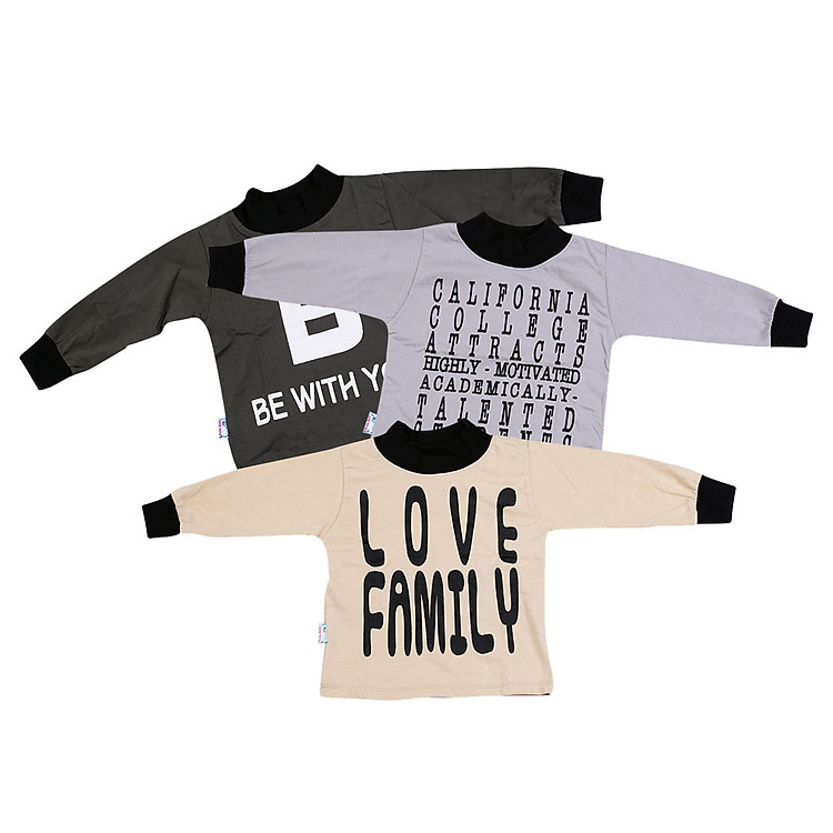 Combo 3 Áo Tay Dài Bo Cho Bé MihaBaby ATD13