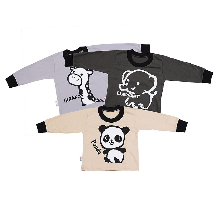 Combo 3 Áo Tay Dài Bo Cho Bé MihaBaby ATD14