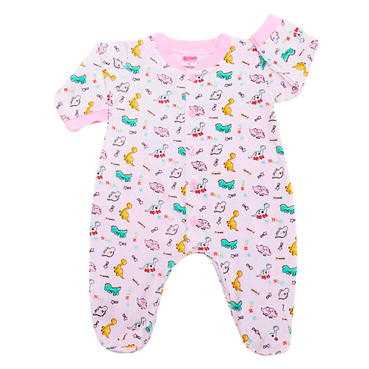 Bộ Body Liền Vớ In Hình Khủng Long Nanio B0022 - Hồng