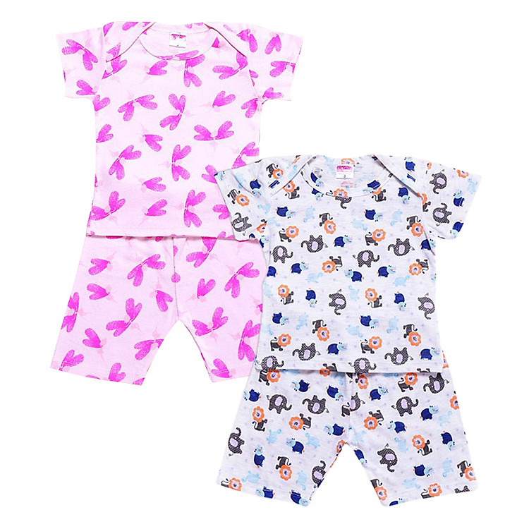 Combo 2 Bộ Thun Chồm Vai In Hình Con Voi, Cô Tiên Nanio B0040