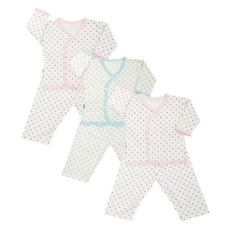 Combo 3 Bộ Nút Cài Xéo Chấm Bi Nanio B0049-1