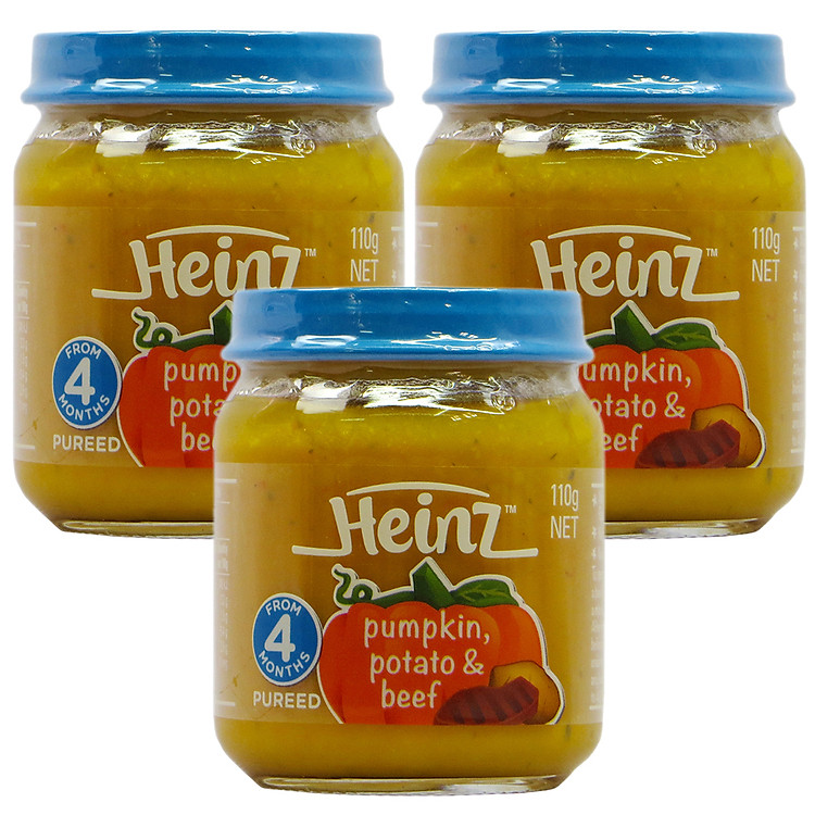 Combo 3 Hủ Bí Đỏ, Khoai Tây Và Bò Nghiền Heinz (110g)