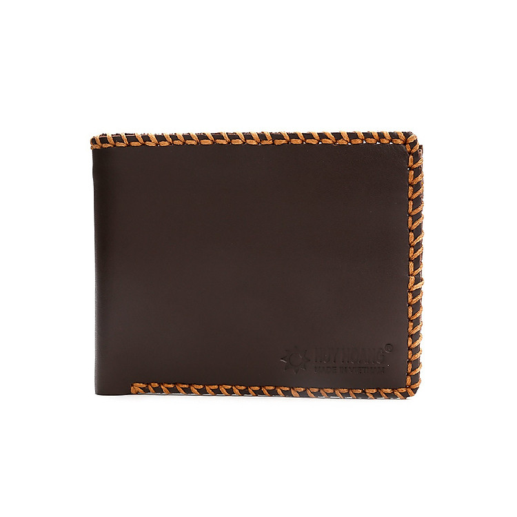 Bóp Nam Huy Hoàng Đan Viền HH2136 - Nâu