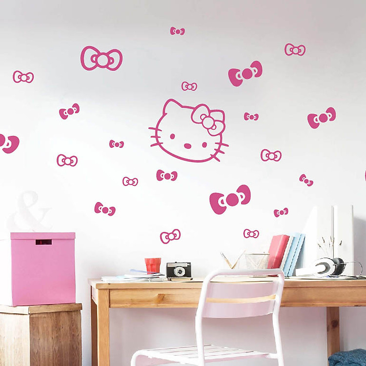 Decal Dán Tường NineWall Hello Kitty BA043