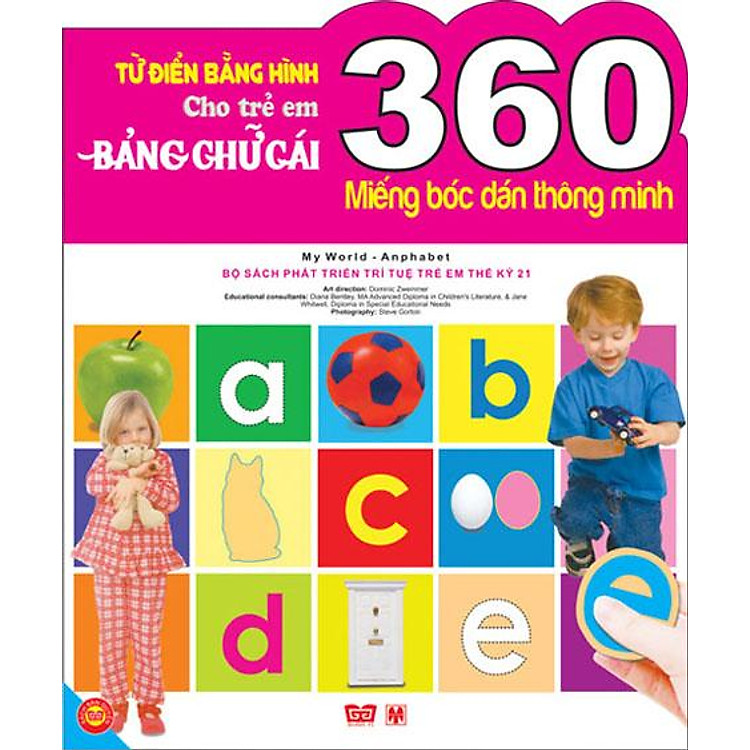 Sách 360 Miếng Bóc Dán Thông Minh - Từ Điển Bằng Hình Cho Trẻ Em - Bảng Chữ Cái