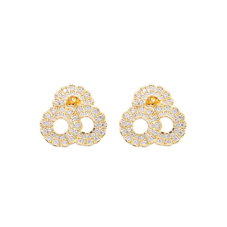 Bông Tai 28 Đẹp Accessories Họa Tiết Đính Đá Cách Điệu BCA - BN33 - Vàng