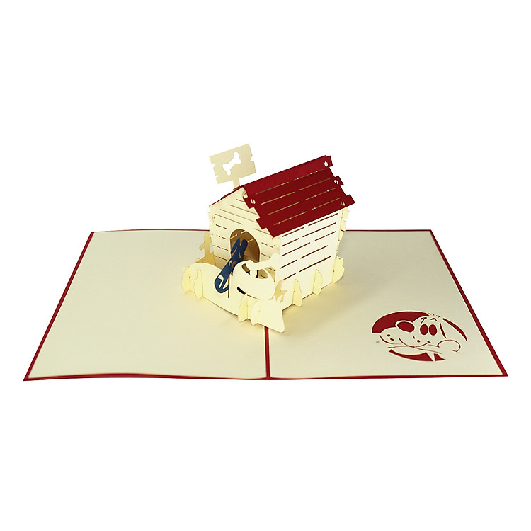 Thiệp Nổi 3D Ninrio - Dog House - BD049