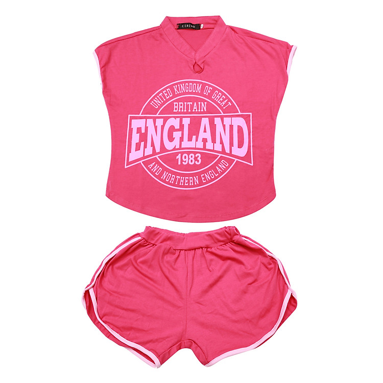 Bộ Đồ Short Thun Bé Gái Cirino BD_BENLAND_HD - Hồng Đậm