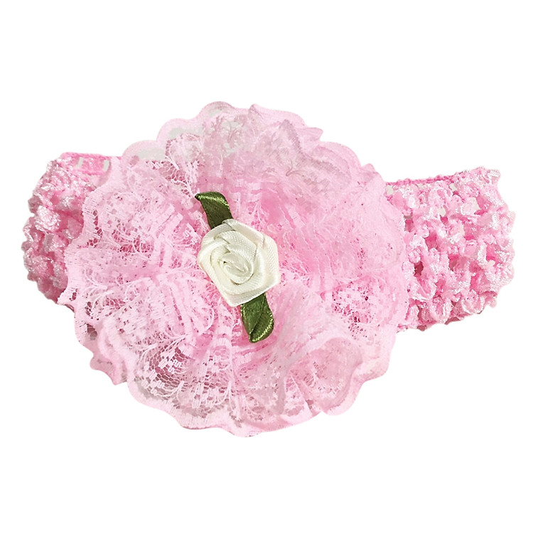 Băng Đô Hoa Ren Bảo Ngọc B11 - Hồng