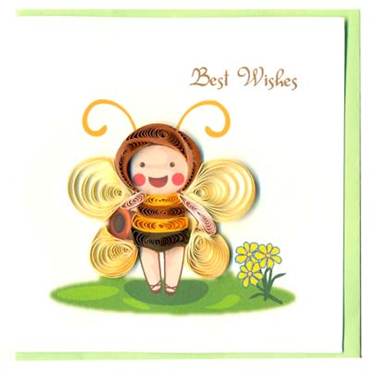 Thiệp Best Wishes Việt Net - Bé Ong Nhỏ (10 x 10 cm)
