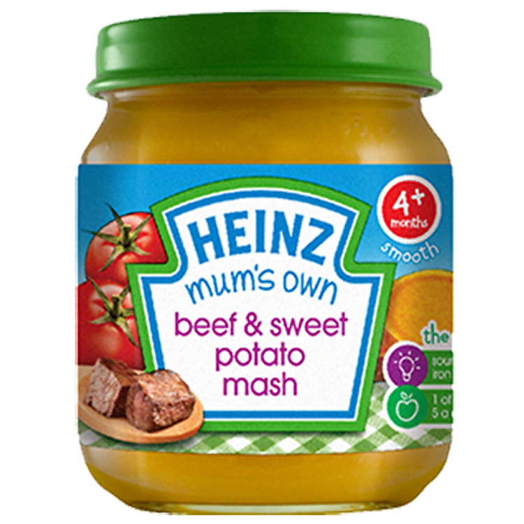 Dinh Dưỡng Đóng Lọ Bò và Khoai Lang Nghiền Heinz (120g)