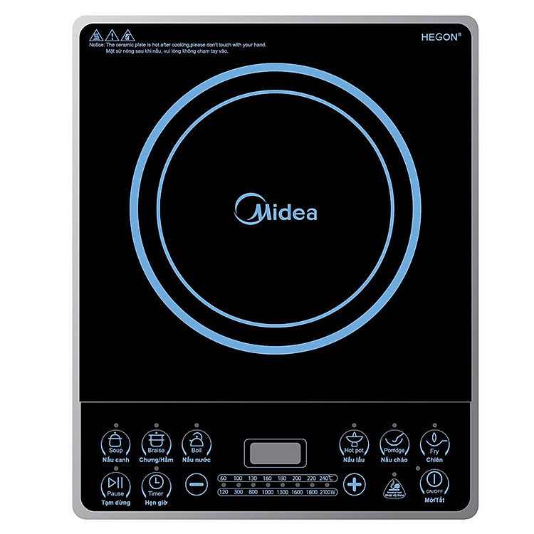 Bếp Điện Từ Midea MI-B2115DA – Tặng Kèm Chảo Lẩu - Hàng chính hãng