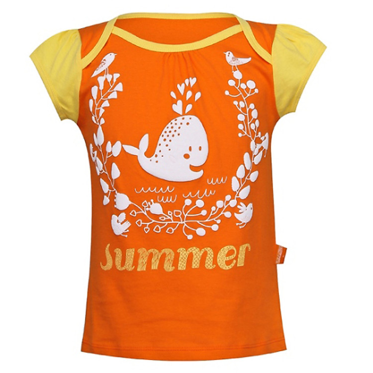 Áo Thun Chổm Vai Bé Gái VTA KIDS BG - 14301 - Cam