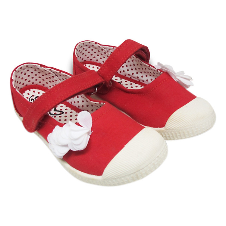 Giày Búp Bê Bé Gái Đính Hoa D&A EP BG1502 - Đỏ