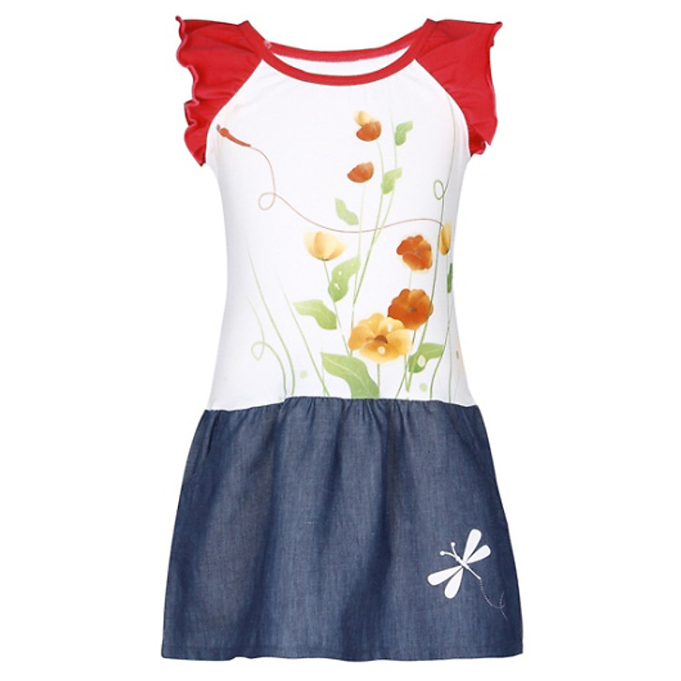 Đầm Thun Bé Gái Phối Xife VTA KIDS BG - 405120 - Đỏ