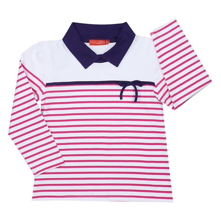 Áo Thun Tay Dài Bé Gái VTA KIDS ABG41105 - Sọc Hồng
