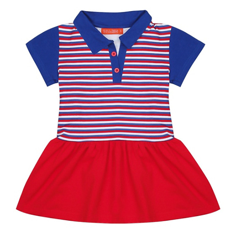 Đầm Thun Ngắn Tay Bé Gái VTA KIDS BG41111 - Đỏ