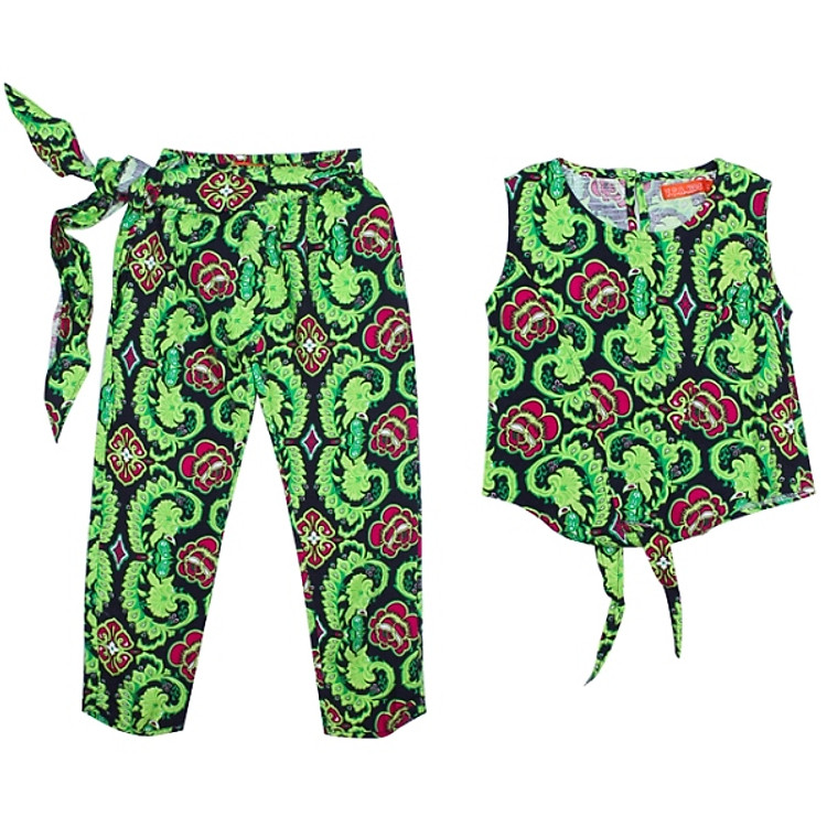 Bộ Quần Áo Bé Gái VTA KIDS TOLE TE QDSN 50515G 4-14 - Xanh