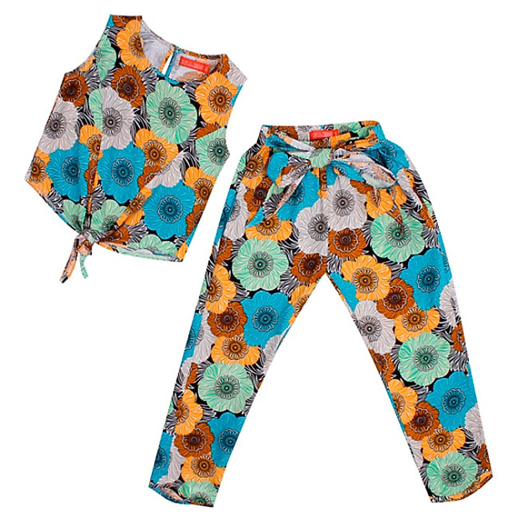 Bộ Quần Áo Bé Gái VTA KIDS BG50515-M7 - Xanh Phối Vàng