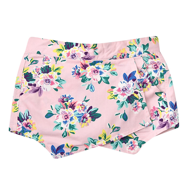 Quần Short Giả Váy Bé Gái VTA Kids BG50530H In Hoa - Hồng