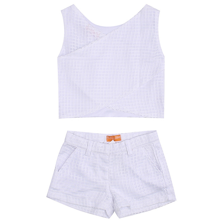 Bộ Đồ Short Bé Gái VTA KIDS BG50602 - Trắng