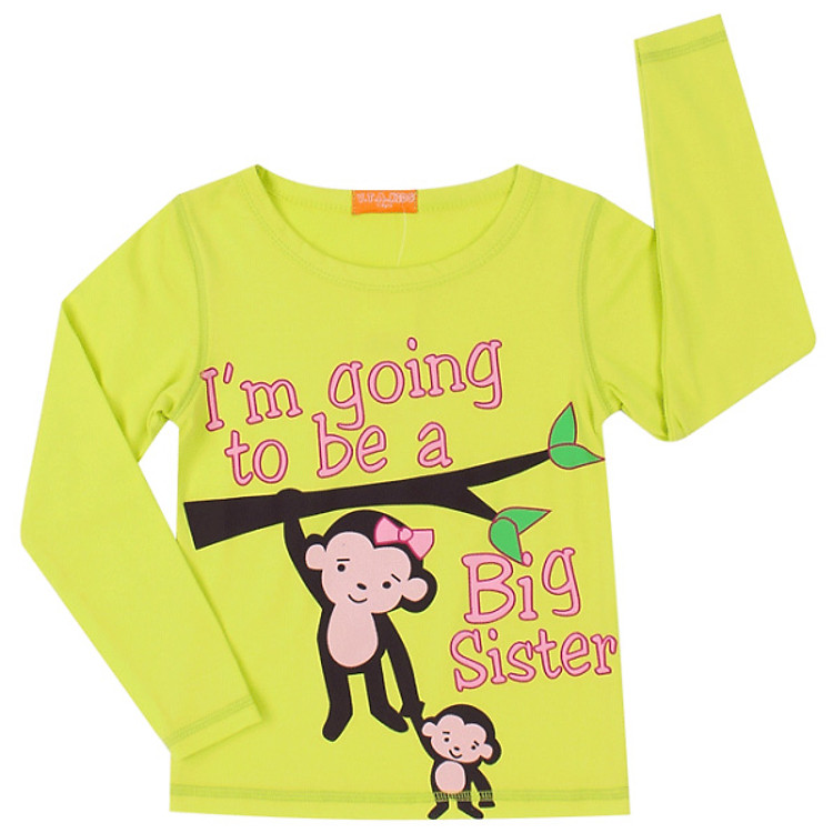 Áo Thun Tay Dài Bé Gái VTA KIDS BG51107 - Xanh Lá Chuối