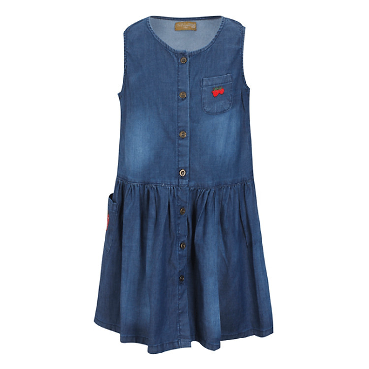 Đầm Jean Sát Nách VTA Kids BG60310 – Xanh