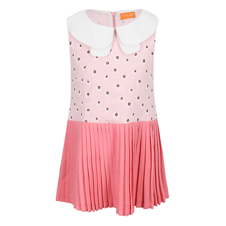 Đầm Sát Nách Xếp Ly VTA Kids BG60406H – Hồng
