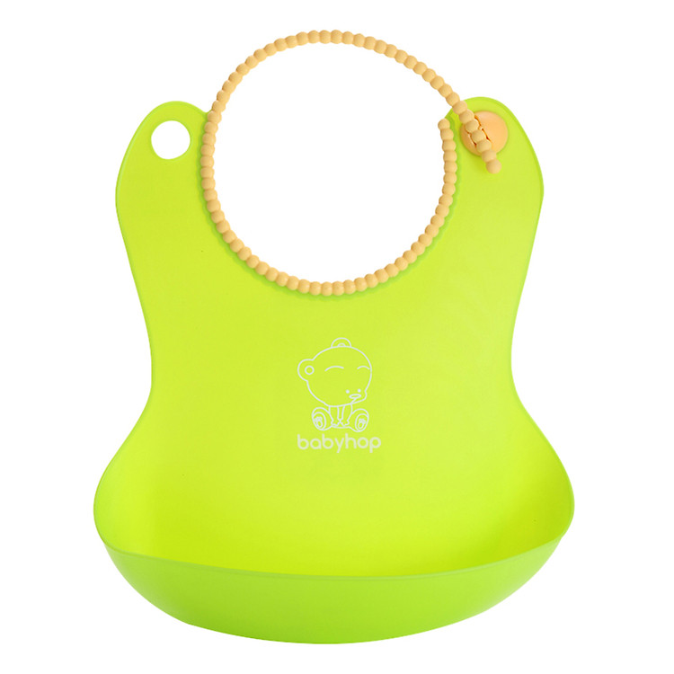Yếm Ăn Bằng Nhựa Hình Gấu Babyhop BH-401G – Xanh Lá