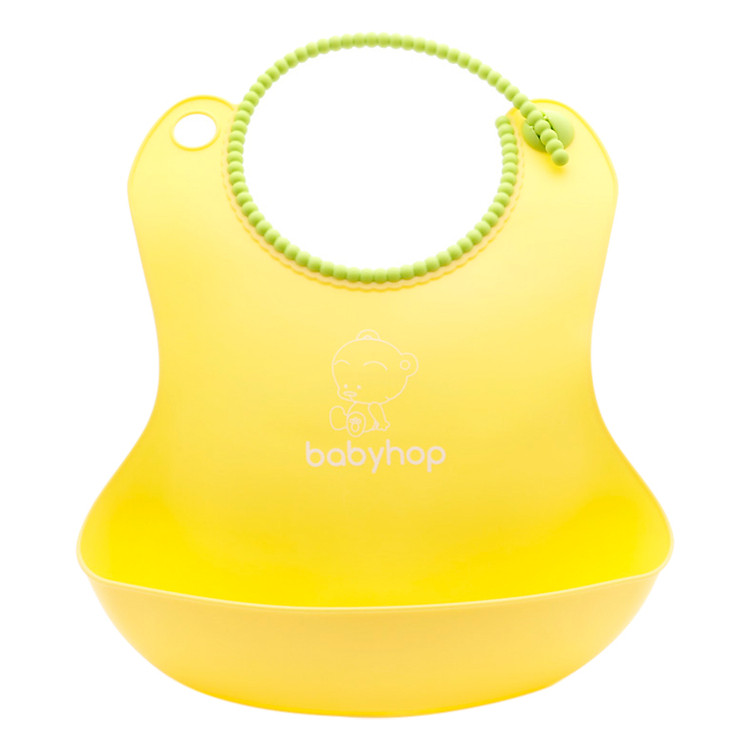 Yếm Ăn Bằng Nhựa Hình Gấu Babyhop BH-401Y - Vàng