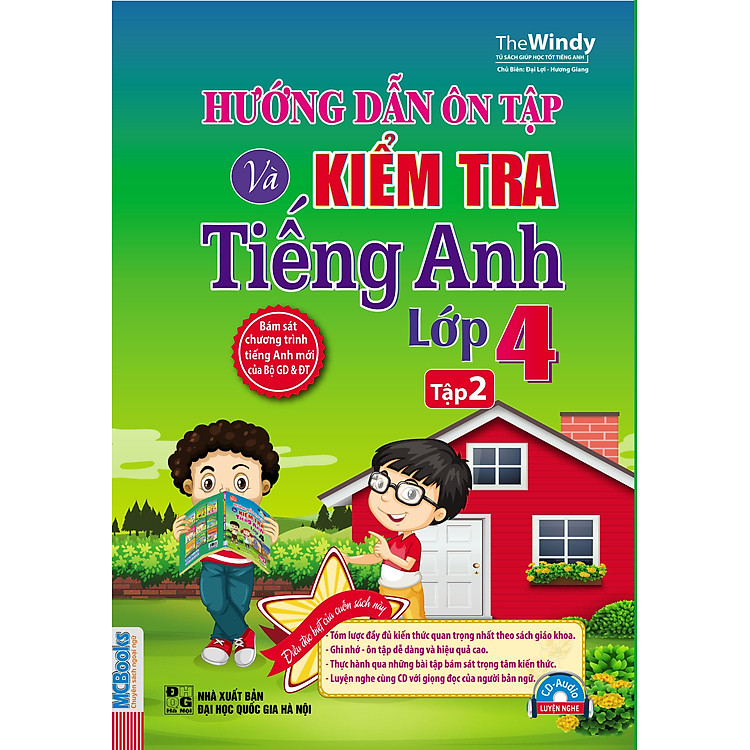 Sách Hướng Dẫn Ôn Tập Và Kiểm Tra Tiếng Anh Lớp 4 (Tập 2) - Kèm CD