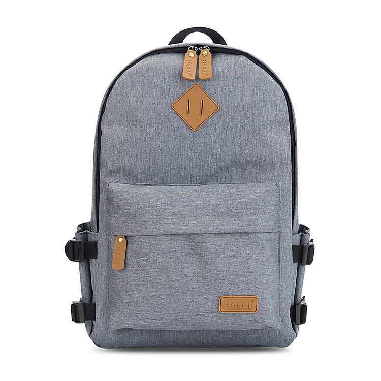 Ba Lô Cordura Ronal BL81 - Xám Chì Phối Màu Da Bò