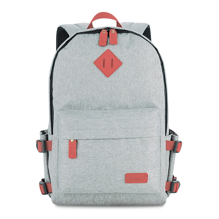 Ba Lô Cordura Ronal BL81 - Xám Trắng Phối Đỏ Đô
