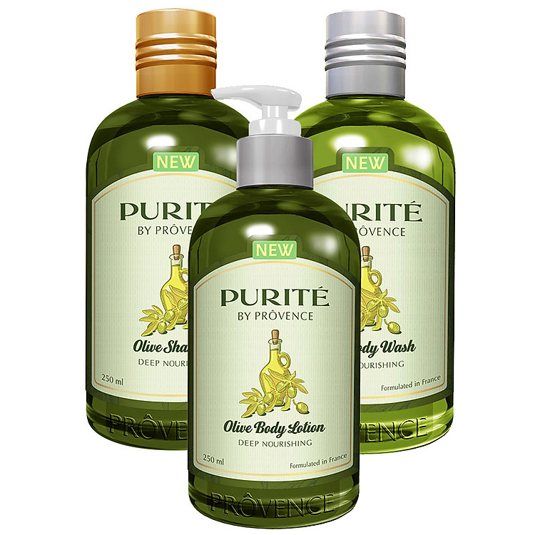 Bộ Sản Phẩm Chăm Sóc Da Sữa Tắm - Dầu Gội - Sữa Dưỡng Thể Purité By Provence