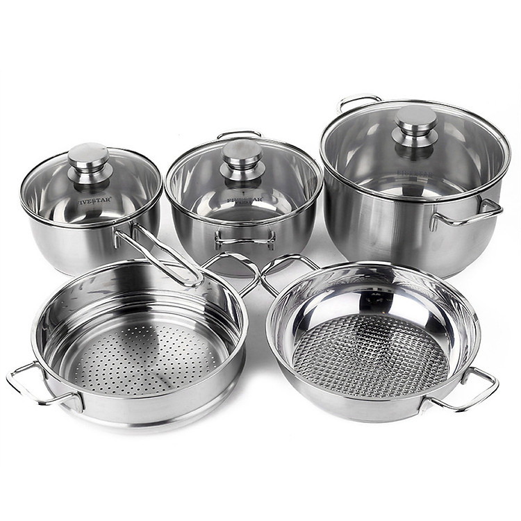 Bộ 5 Cái - 3 Đáy Nắp Kiếng FIVESTAR FS08CG1