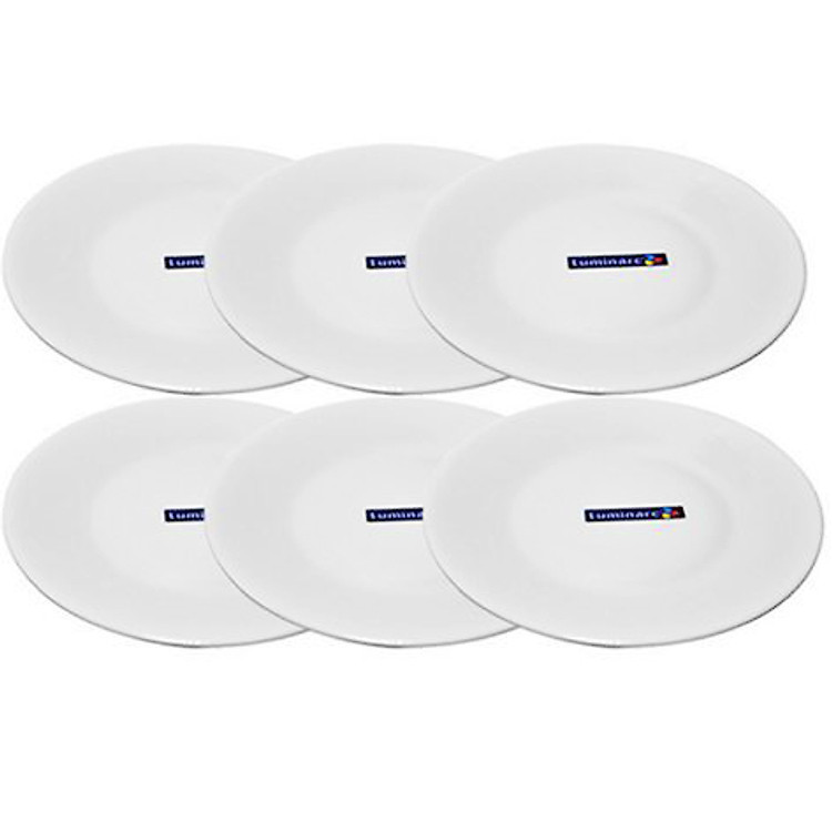 Bộ 6 Đĩa Thủy Tinh Luminarc White Essence Dessert J2994 (19.5cm)