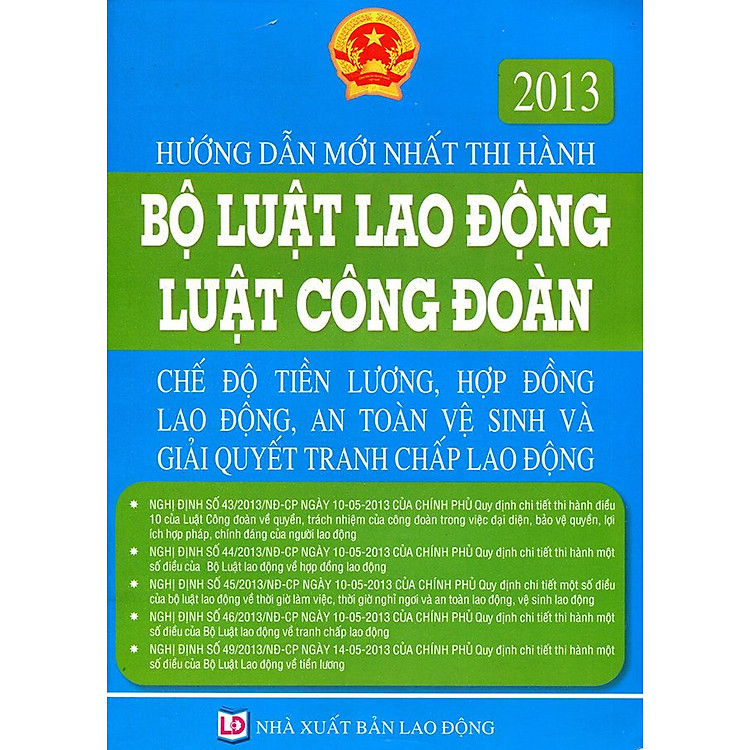 Sách Hướng Dẫn Mới Nhất Thi Hành Bộ Luật Lao Động Luật Công Đoàn 2013