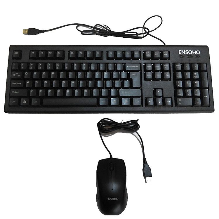 Bộ Bàn Phím Và Chuột Có Dây Ensoho E-103CB - Hàng Chính Hãng