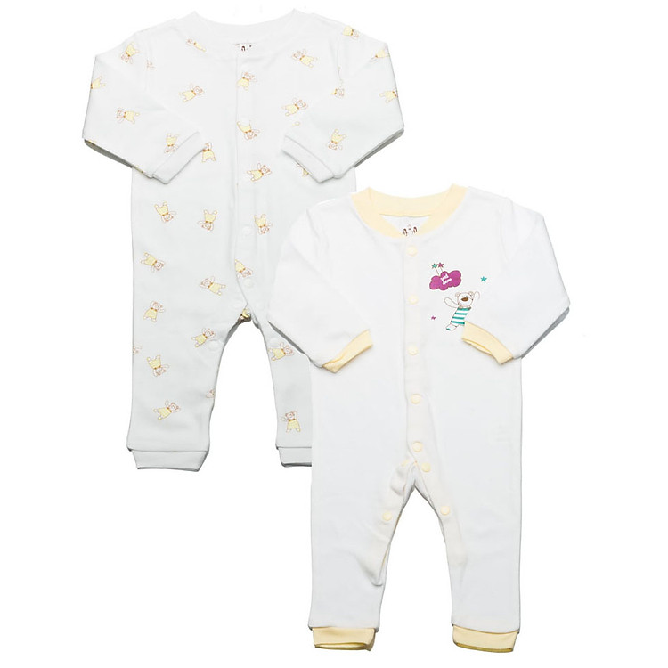 Set 2 Bộ Body Liền Quần LullabyBaby NH09-13 - Trắng